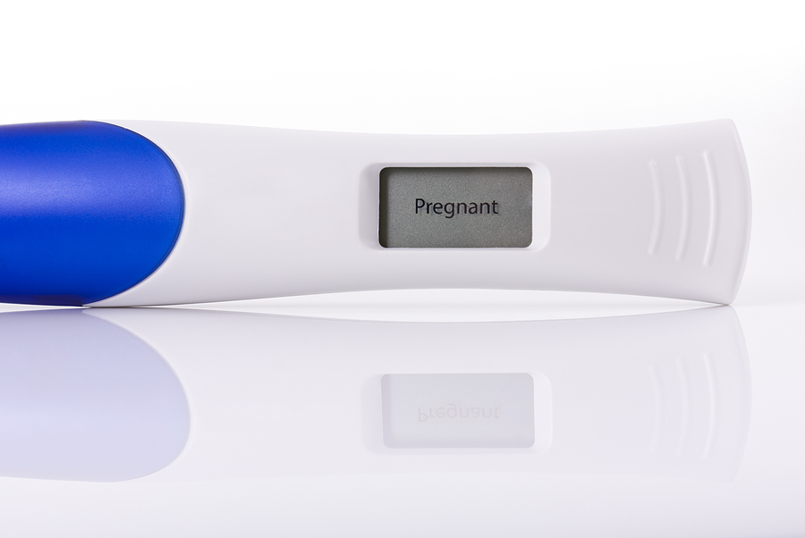 Pregnancy test showing a positive result